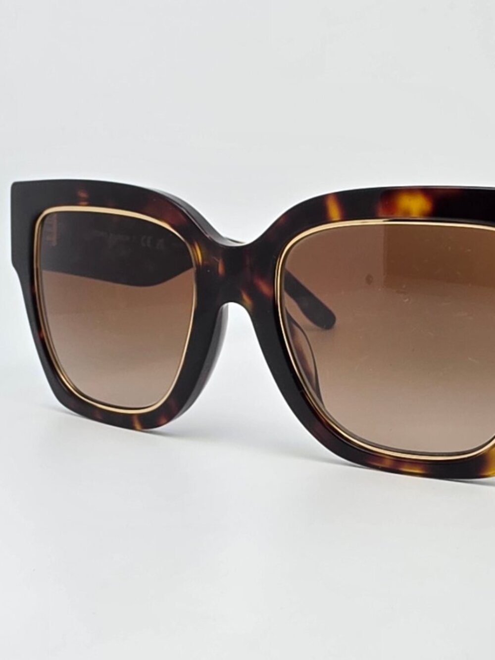 Tory Burch TY7180U Dark Tortoise Frame Brown Lens Oversized Cat Eye Sunglasses